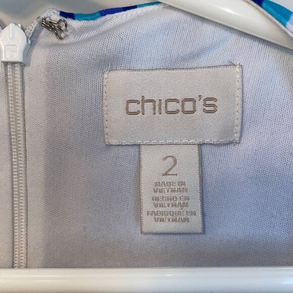 Chicos Geometric Print Dress Size 12/L Polyester/Spandex - Picture 3 of 10